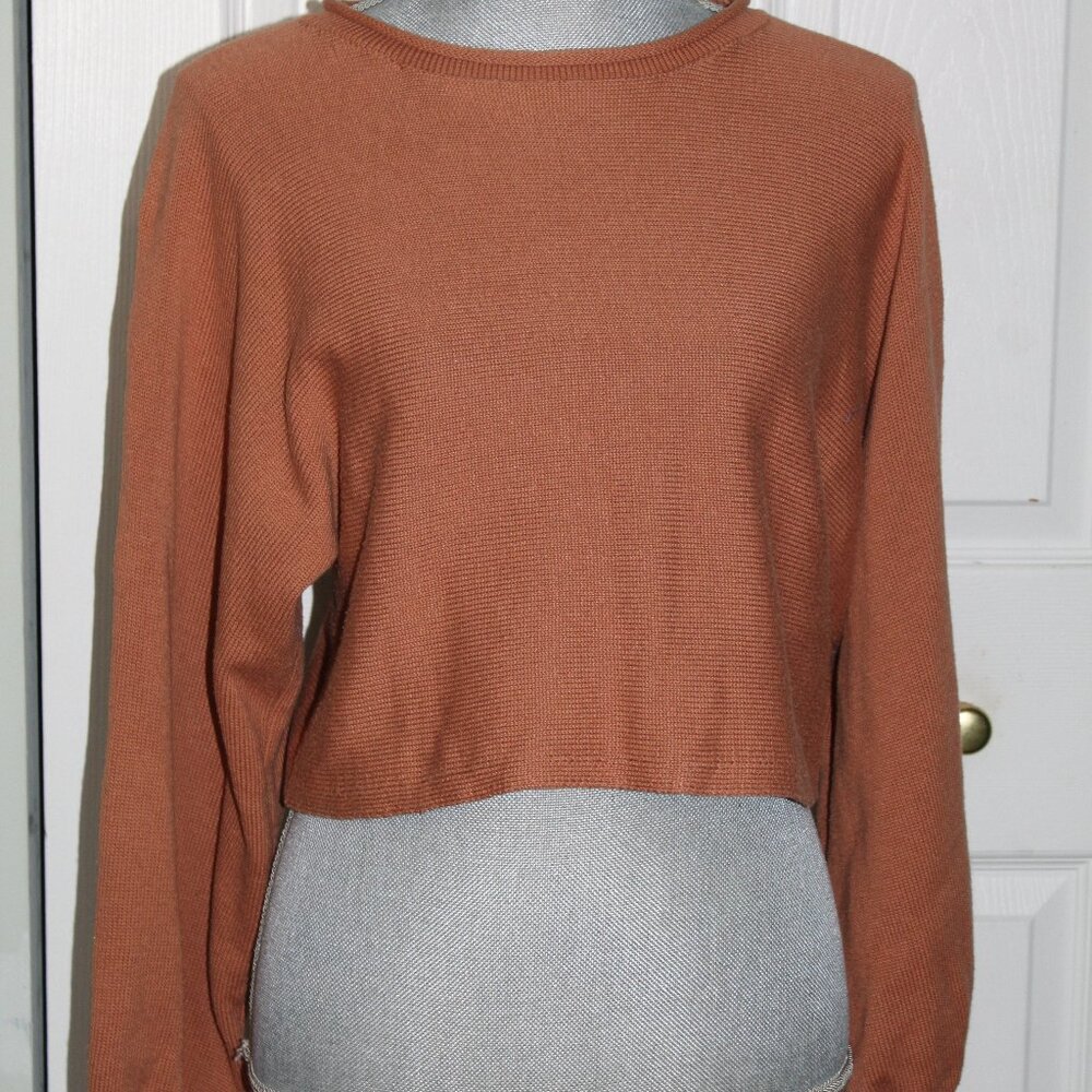 By Together Brown Crop Knit Sweater